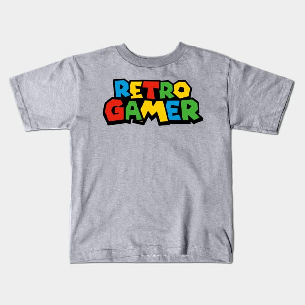Retro Gamer (N64 font) Kids T-Shirt by conform